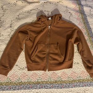 Brown Zip-Up Hoodie